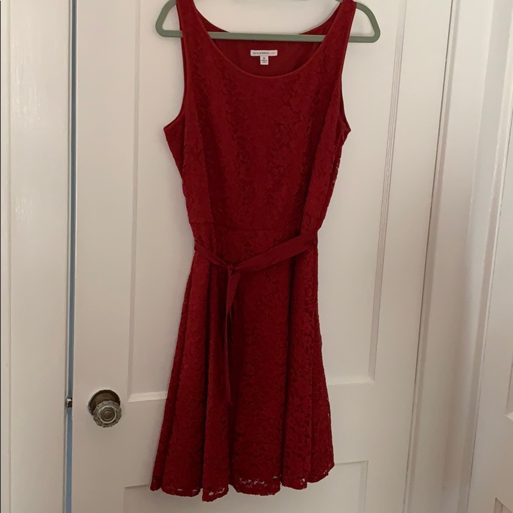 Isaac Mizrahi Red Wine Lace Holiday Dress 12 EUC